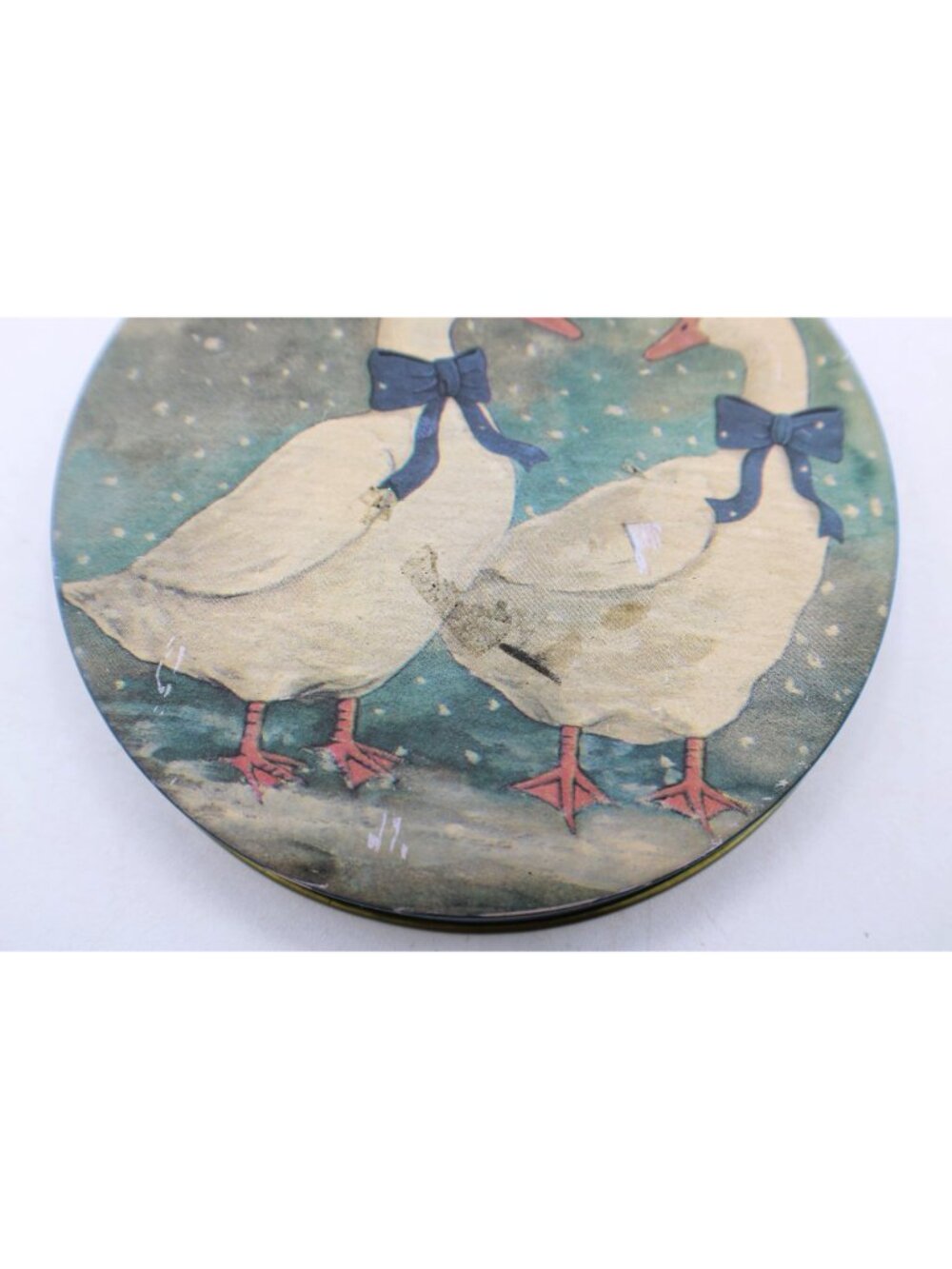 Geese Vintage Metal Tin Canister Matching Lid Farmhouse 6" Replacement Nesting - Picture 4 of 8